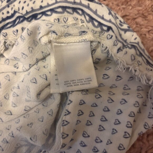 Maeve Anthropologie Small Morgan Top Blue & White Boho Button Down Flowy - Picture 6 of 8